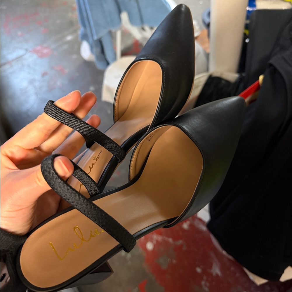 Lulu's Black Strappy Heels